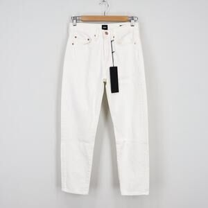 Edwin Hana Classic Straight Crop Button Fly Denim Jean White Noise Size 25 NWT